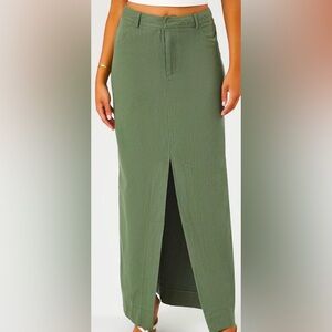 NWOT - Green Cargo Maxi Skirt
